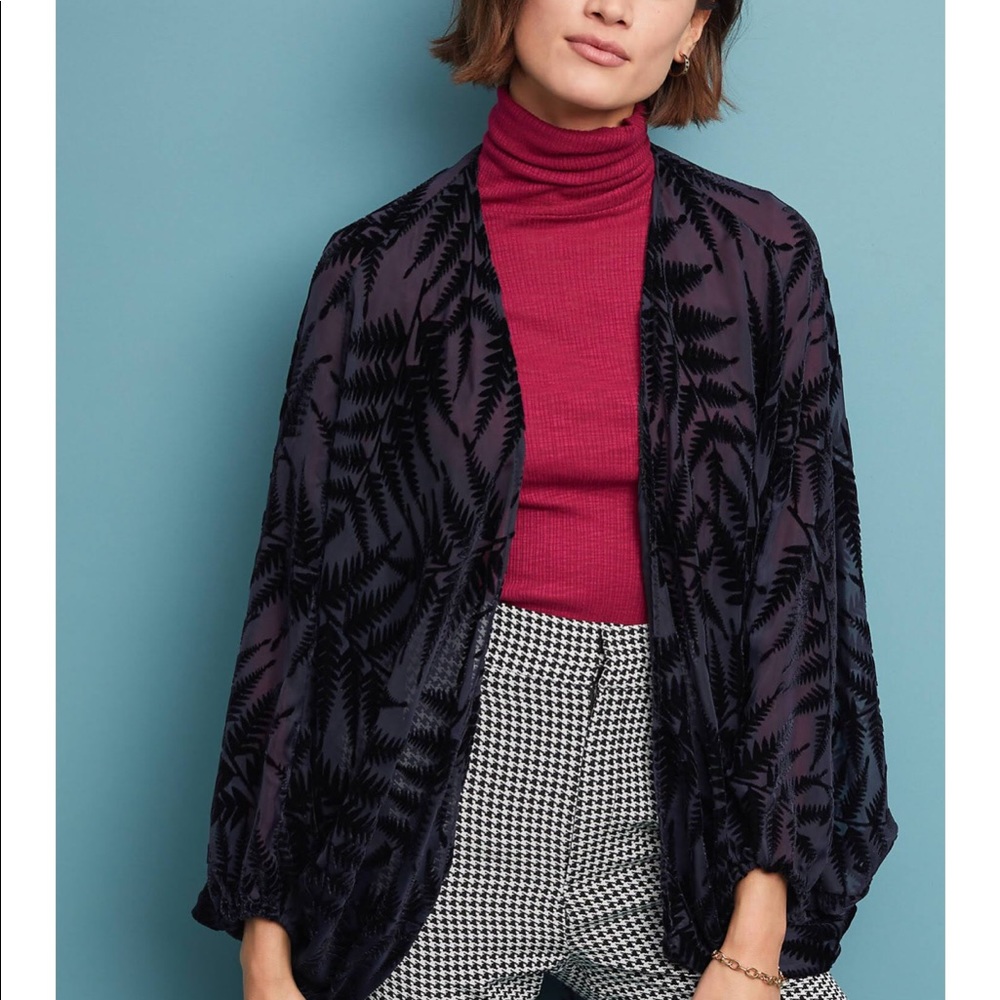 Fern velvet cocoon kimono